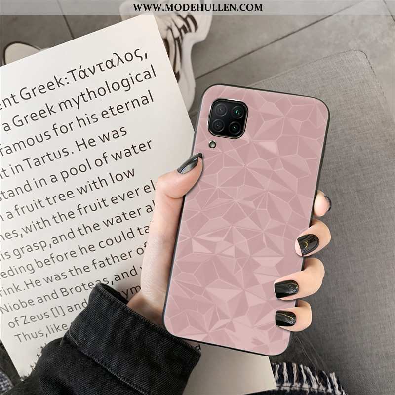 Hülle Huawei P40 Lite Schutz Muster Grün Handy Case Diamantform Rosa