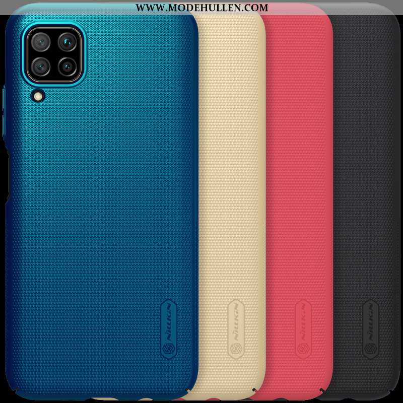 Hülle Huawei P40 Lite Schutz Nubuck Dunkelblau Gold Kratzfest Slim Fit Case