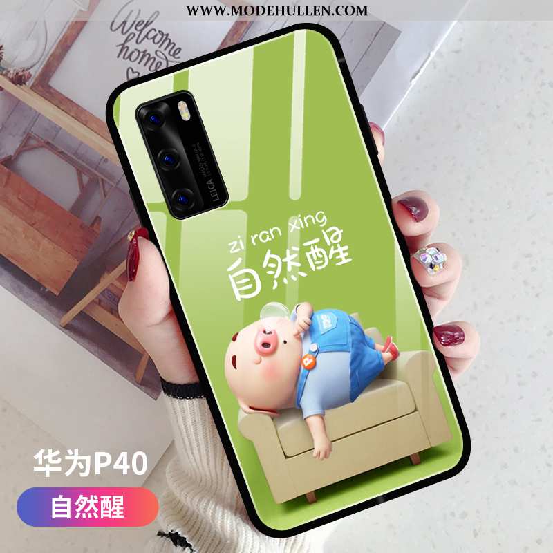 Hülle Huawei P40 Nette Trend Liebhaber Handy Anti-sturz Case Persönlichkeit Grün
