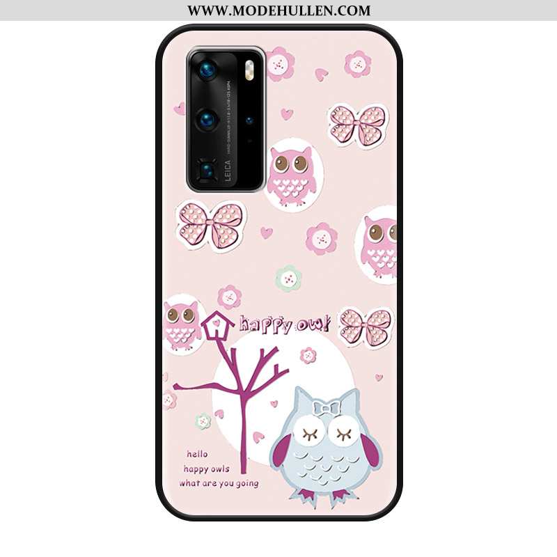 Hülle Huawei P40 Pro Karikatur Nette Handy Silikon Case Groß Nubuck Grün