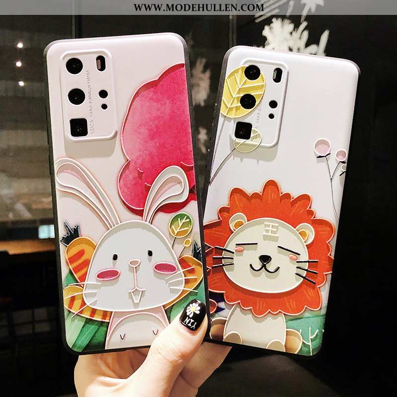 Hülle Huawei P40 Pro Karikatur Nette Nubuck Trend Rosa Kreativ Weiche