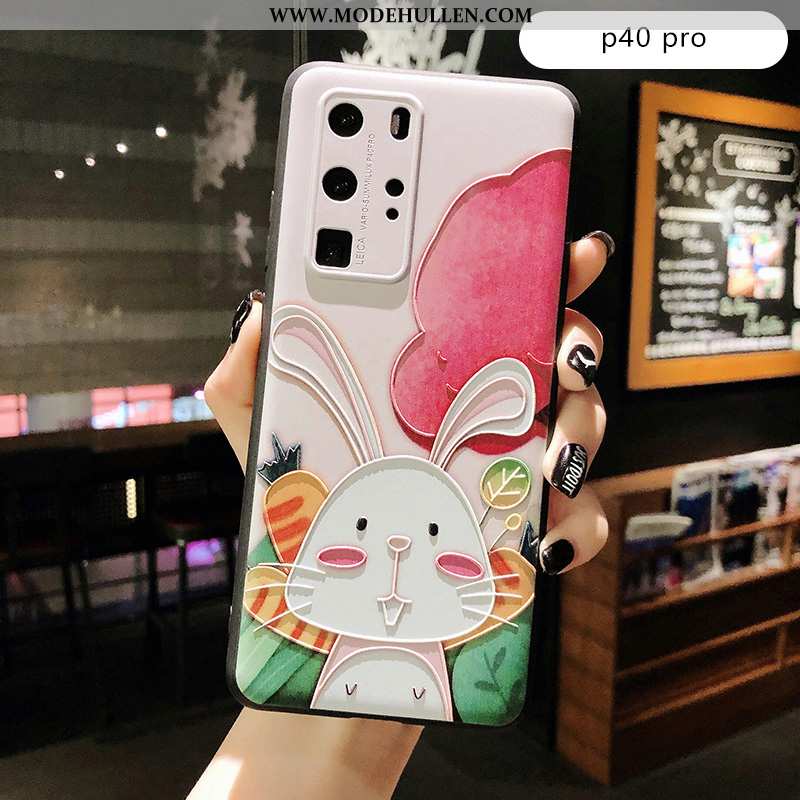 Hülle Huawei P40 Pro Karikatur Nette Nubuck Trend Rosa Kreativ Weiche