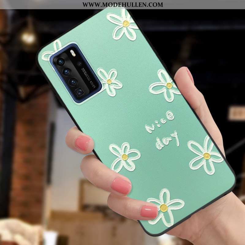 Hülle Huawei P40 Pro Persönlichkeit Kreativ Trend Nette Nubuck Prägung Schutz Lila