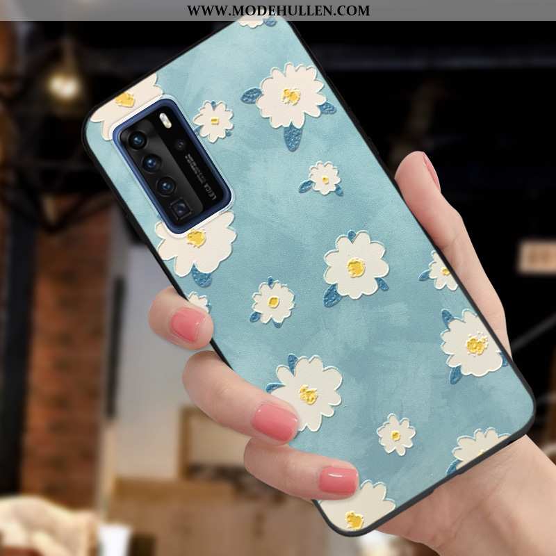 Hülle Huawei P40 Pro Persönlichkeit Kreativ Trend Nette Nubuck Prägung Schutz Lila