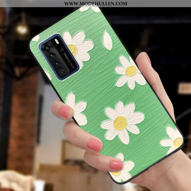 Hülle Huawei P40 Pro Persönlichkeit Kreativ Trend Nette Nubuck Prägung Schutz Lila