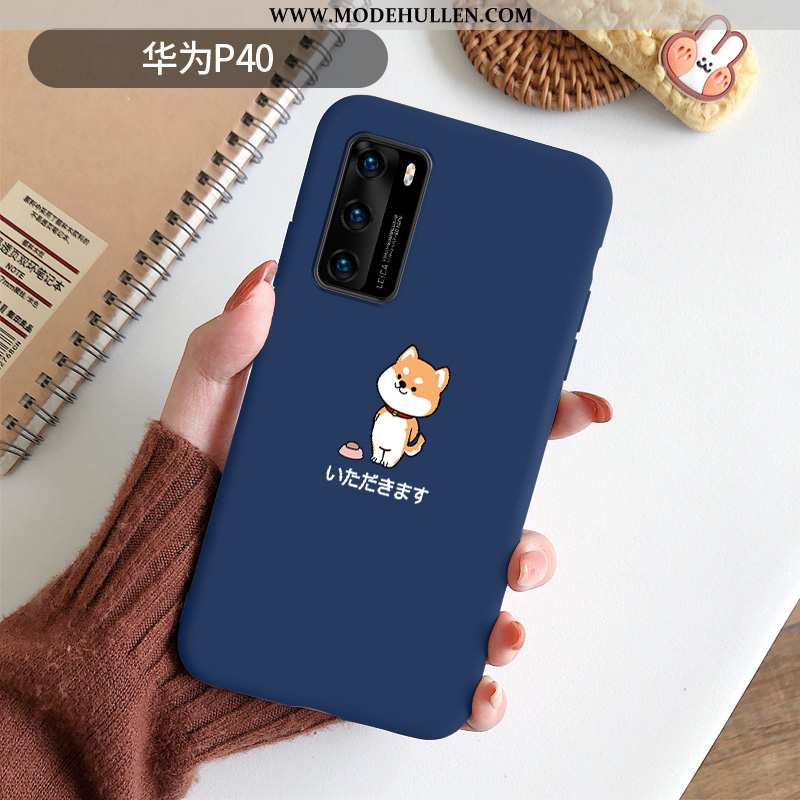 Hülle Huawei P40 Schutz Karikatur Silikon Weinrot Handy Case Burgund