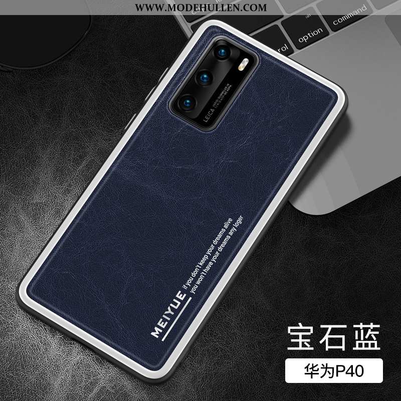 Hülle Huawei P40 Super Weiche Alles Inklusive Case Dunkelblau Silikon Neu