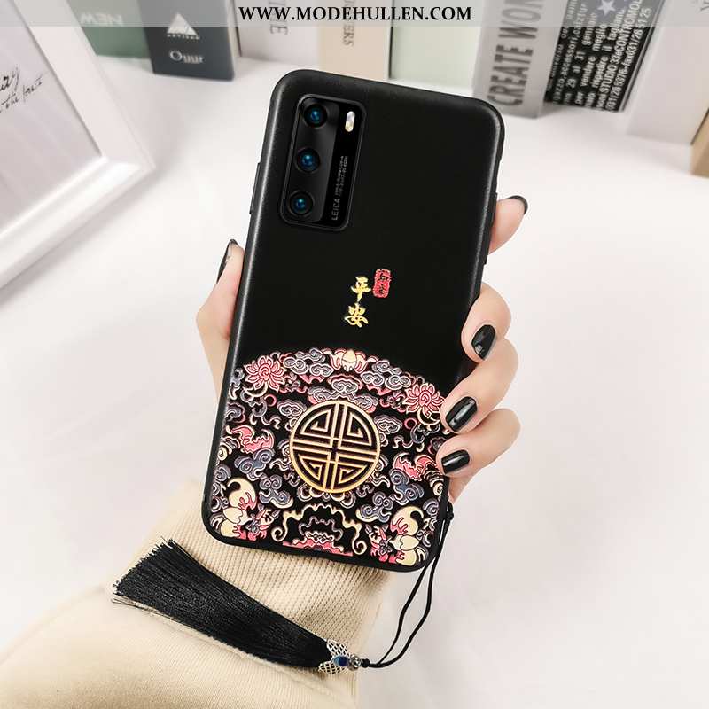 Hülle Huawei P40 Weiche Schutz Case Rot Handy Rote