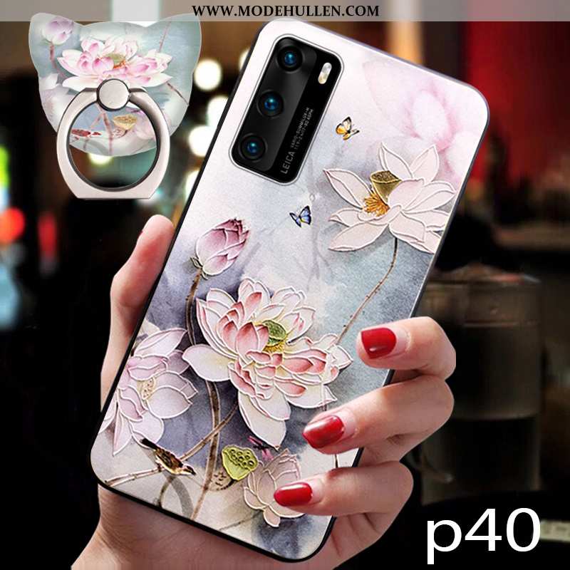 Hülle Huawei P40 Weiche Silikon Case Rosa Handy Schutz