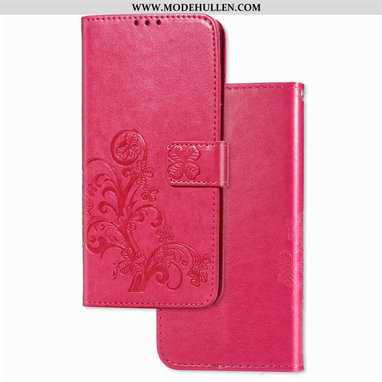Hülle Huawei Y5 2020 Lederhülle Weiche Anti-sturz Folio Handy Rot Schutz Rosa
