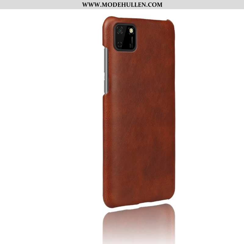 Hülle Huawei Y5p Lederhülle Leder Qualität Case Schutz Handy Braun