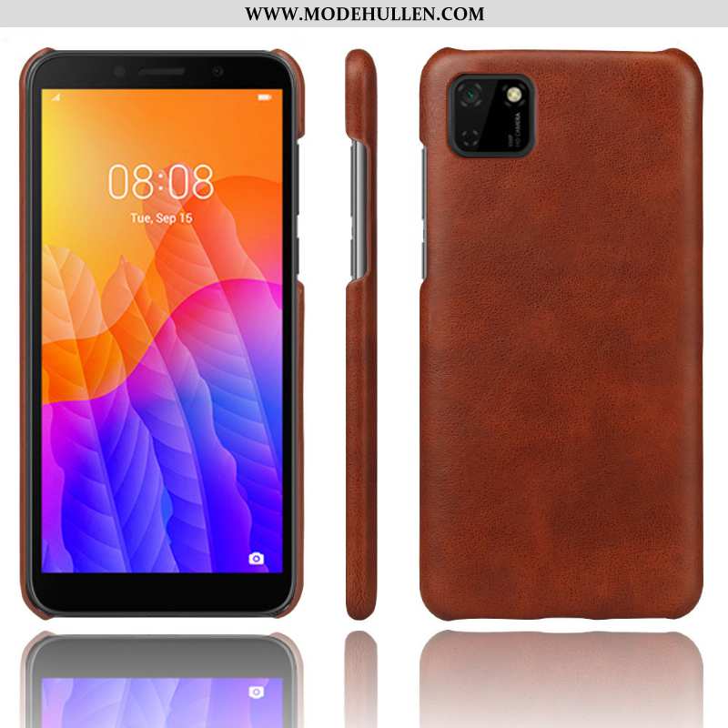 Hülle Huawei Y5p Lederhülle Leder Qualität Case Schutz Handy Braun