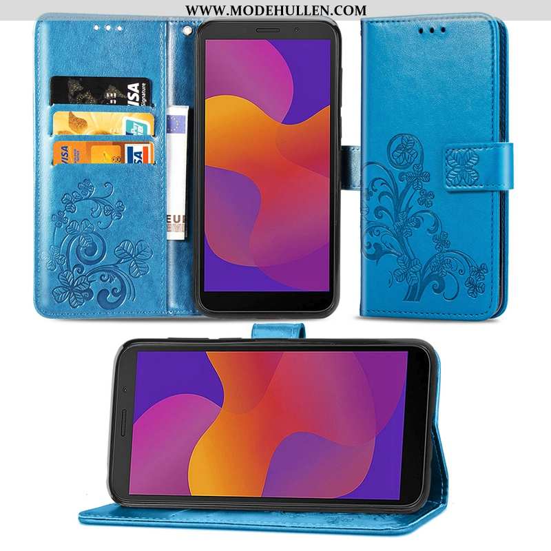 Hülle Huawei Y5p Lederhülle Rosa Einfassung Anti-sturz Clamshell Handy