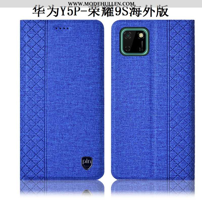 Hülle Huawei Y5p Lederhülle Schutz Anti-sturz Baumwolle Und Leinen Handy Grau