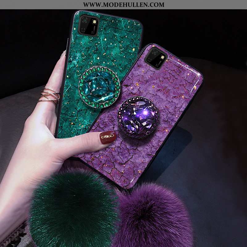 Hülle Huawei Y5p Trend Weiche Schutz Handy Nubuck Kreativ Lila