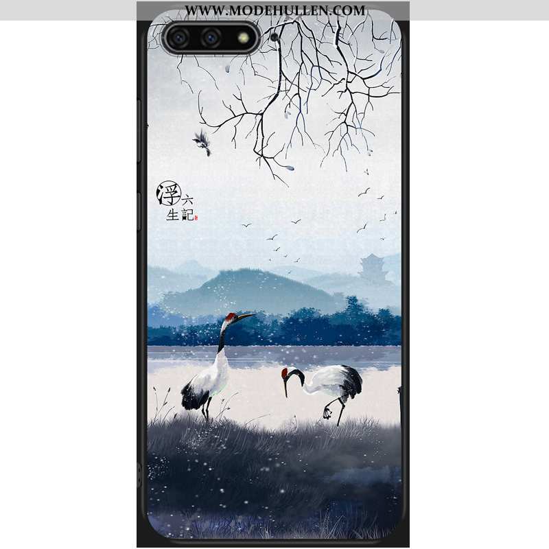 Hülle Huawei Y6 2020 Schutz Hängende Verzierungen Weiche Handy Karikatur Case Dunkelblau