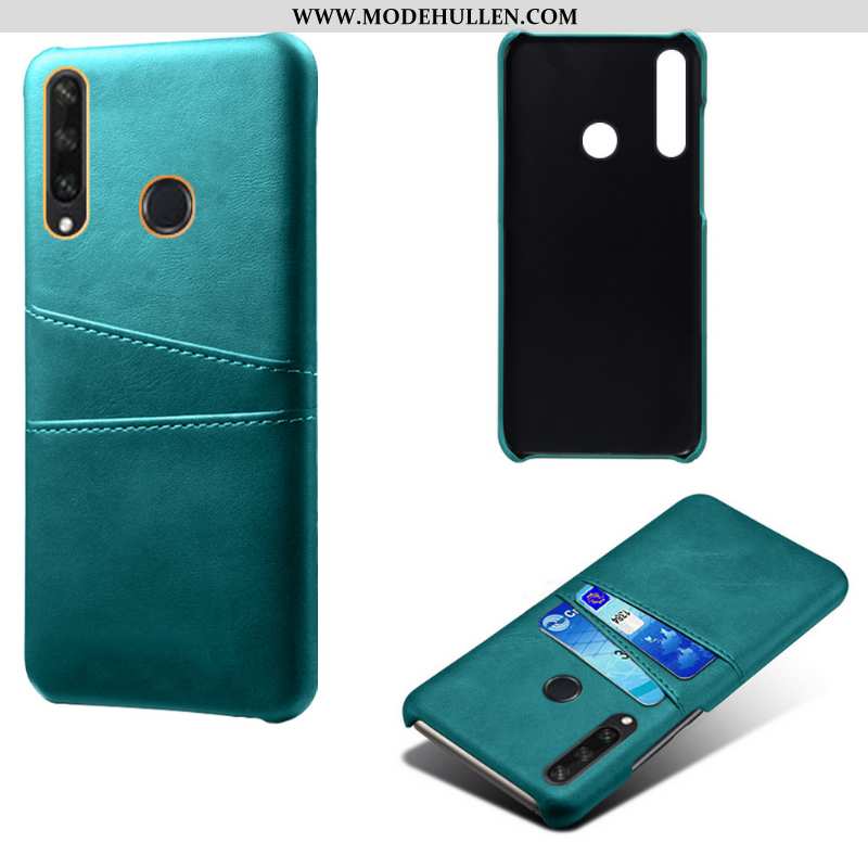 Hülle Huawei Y6p Lederhülle Leder Handy Schwarz Case Dünne