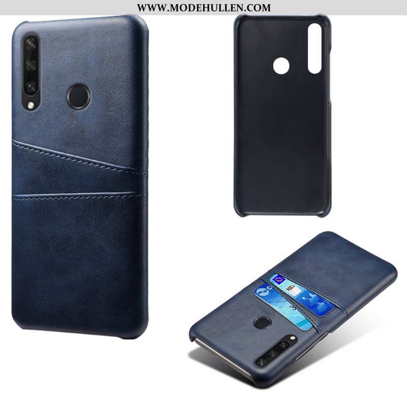 Hülle Huawei Y6p Lederhülle Leder Handy Schwarz Case Dünne