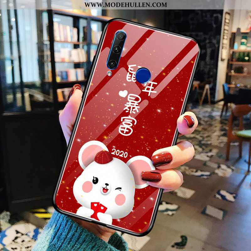 Hülle Huawei Y6p Schutz Nubuck Case Anti-sturz Frisch Einfassung Rot Rote