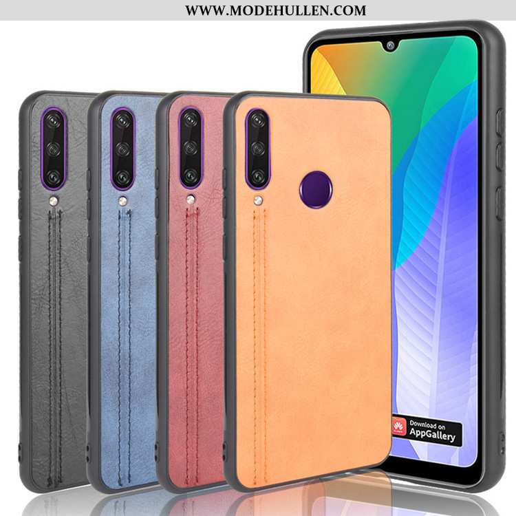 Hülle Huawei Y6p Trend Schutz Schwer Anti-sturz Handy Case Leder Gelbe