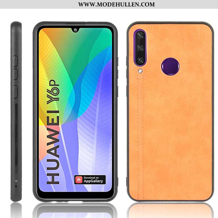 Hülle Huawei Y6p Trend Schutz Schwer Anti-sturz Handy Case Leder Gelbe