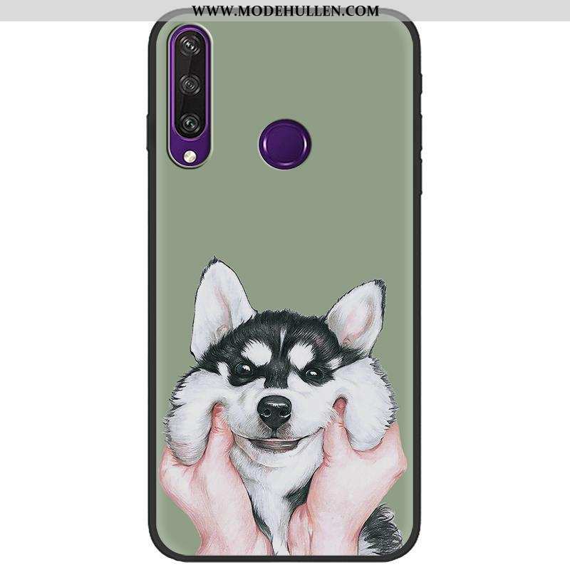 Hülle Huawei Y6p Weiche Schutz Schwarz Grün Kreativ Handy Nubuck