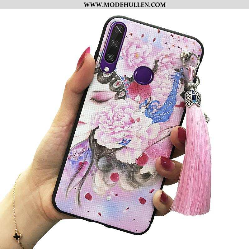 Hülle Huawei Y6p Weiche Schutz Wind Case Chinesische Art Handy Rosa