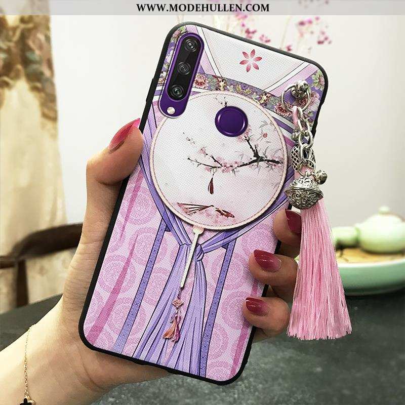 Hülle Huawei Y6p Weiche Schutz Wind Case Chinesische Art Handy Rosa