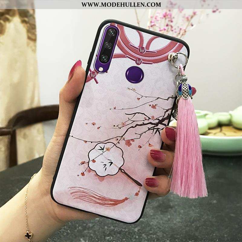 Hülle Huawei Y6p Weiche Schutz Wind Case Chinesische Art Handy Rosa