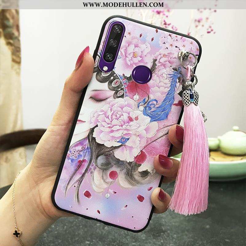 Hülle Huawei Y6p Weiche Schutz Wind Case Chinesische Art Handy Rosa