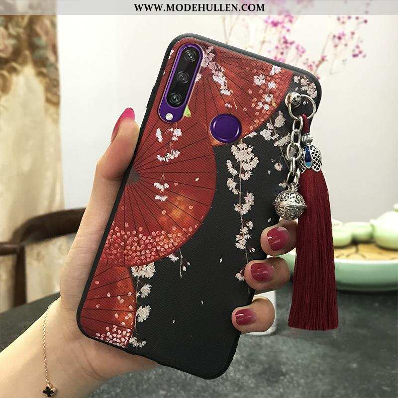 Hülle Huawei Y6p Weiche Schutz Wind Case Chinesische Art Handy Rosa
