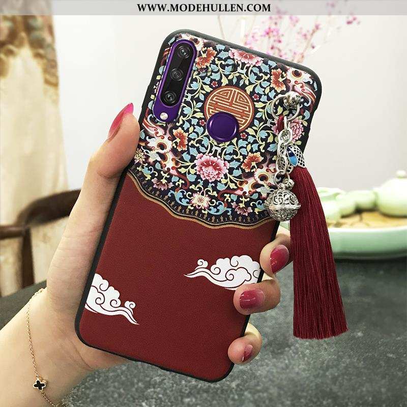 Hülle Huawei Y6p Weiche Schutz Wind Case Chinesische Art Handy Rosa