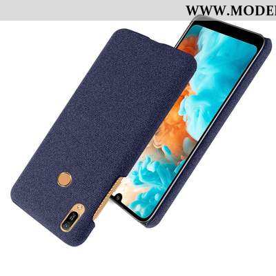 Hülle Huawei Y6s Schutz Nubuck Case Stoff Grau Muster