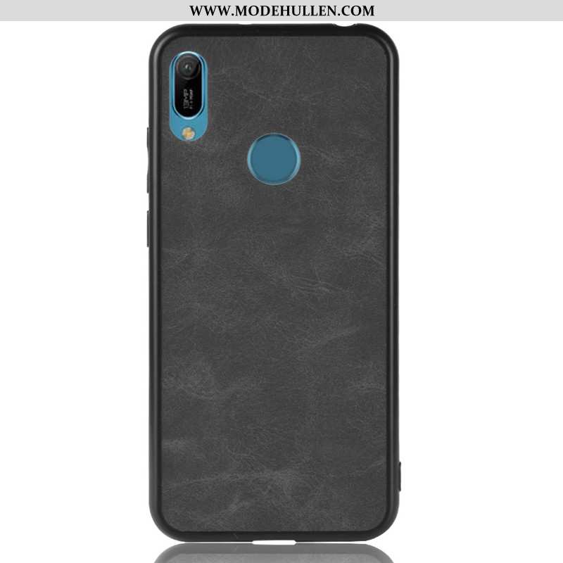 Hülle Huawei Y6s Trend Schutz Leder Case Anti-sturz Schwer Schwarz