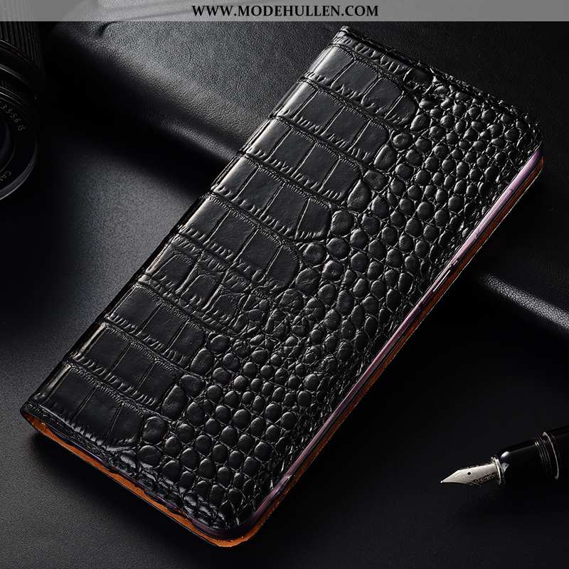 Hülle Huawei Y7 2020 Echt Leder Muster Clamshell Anti-sturz Case Krokodilmuster Braun