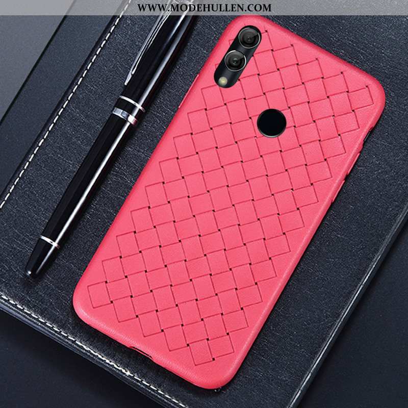 Hülle Huawei Y7 2020 Mode Leder Muster Case Handy Flecht Rote