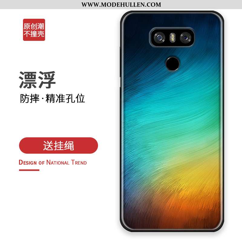 Hülle Lg G6 Persönlichkeit Kreativ Dunkelblau Netto Rot Silikon Handy Angepasst