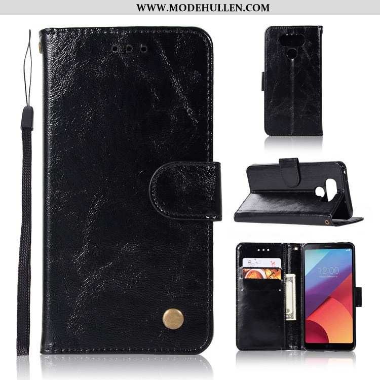 Hülle Lg G6 Schutz Lederhülle Clamshell Grau Retro Case