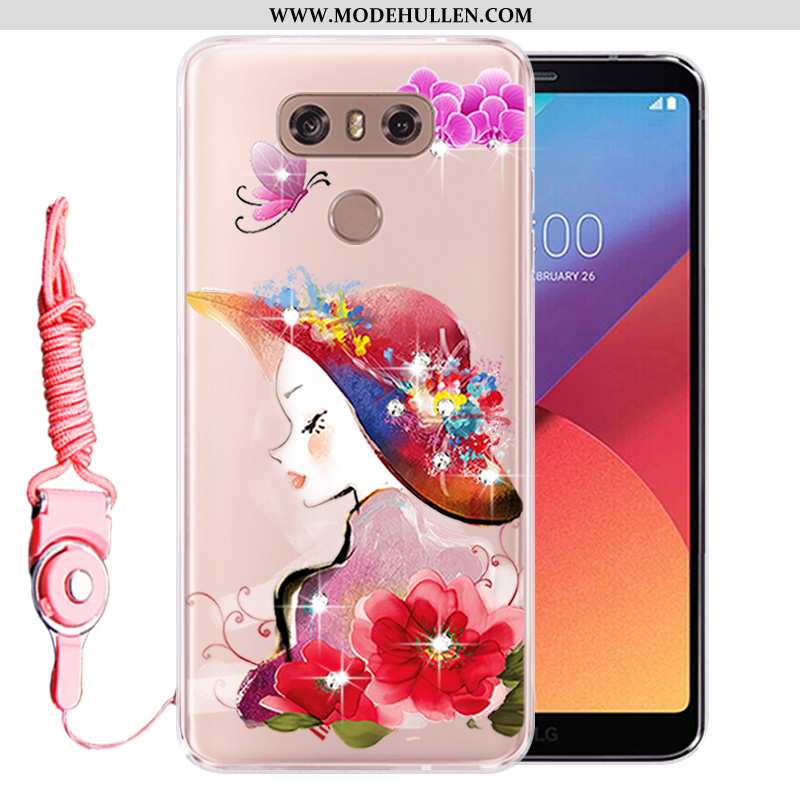 Hülle Lg G6 Silikon Schutz Strass Case Handy Rosa