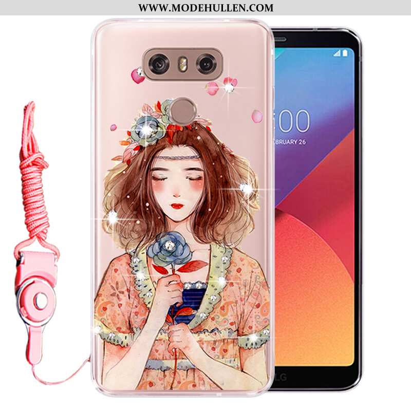 Hülle Lg G6 Silikon Schutz Strass Case Handy Rosa