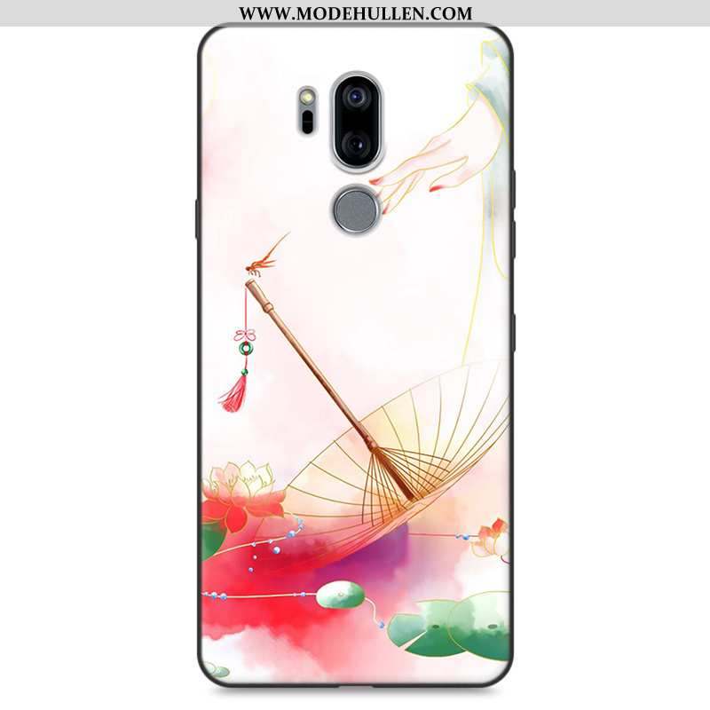 Hülle Lg G7 Thinq Persönlichkeit Weiche Rosa Chinesische Art Case Handy Schutz