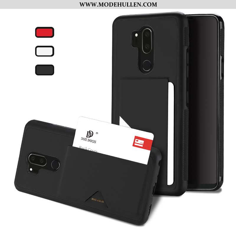 Hülle Lg G7 Thinq Schutz Lederhülle Transparent Business Handy Folio Einfassung Schwarz