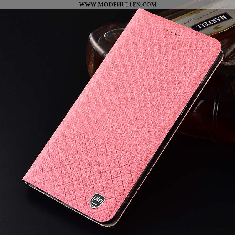 Hülle Lg K11 Baumwolle Und Leinen Lederhülle Case Alles Inklusive Kariert Folio Rosa