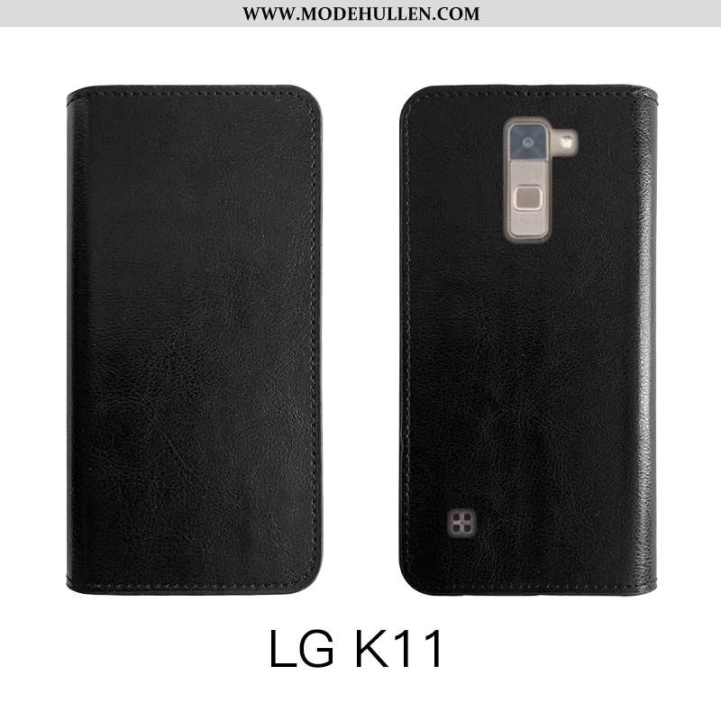 Hülle Lg K11 Schutz Echt Leder Case Weiche Folio Einfach Braun