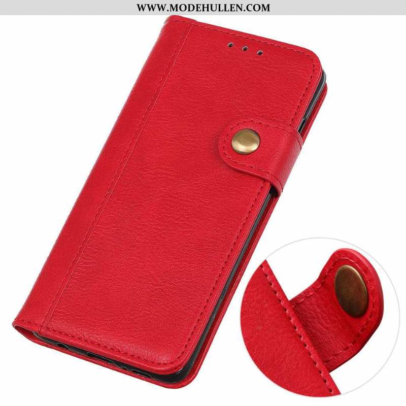 Hülle Lg Q Stylus Rot Neu Case Schnalle Handy Litchi Rote