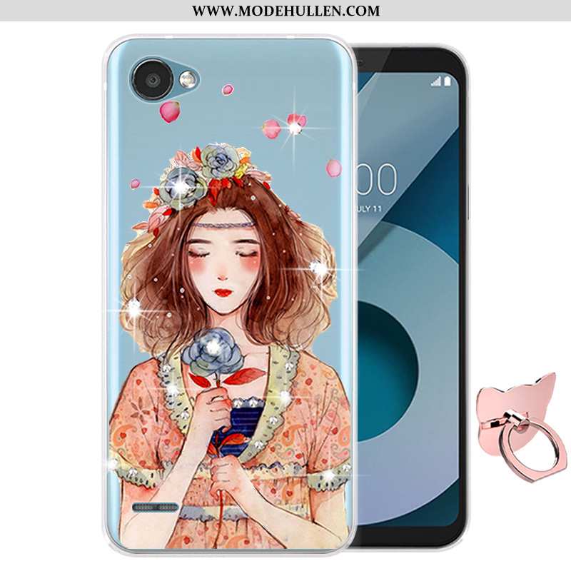 Hülle Lg Q6 Silikon Schutz Handy Weiche Karikatur Lila Anti-sturz