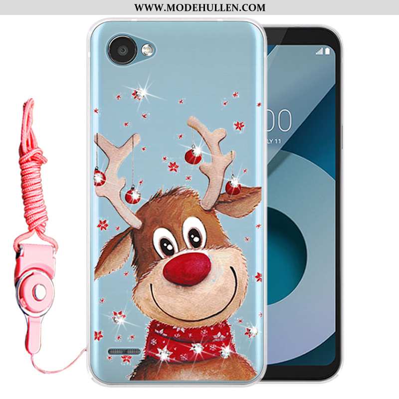 Hülle Lg Q6 Silikon Schutz Strass Case Weiß Handy Weiße