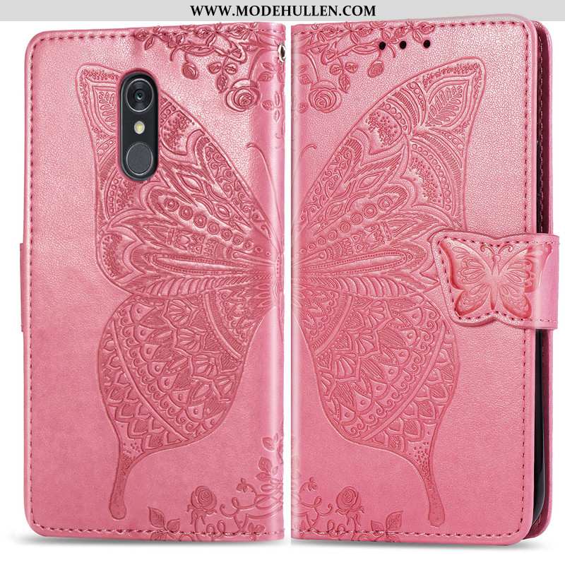 Hülle Lg Q7 Nette Leder Case Blumen Einfarbig Folio Schmetterling Lila