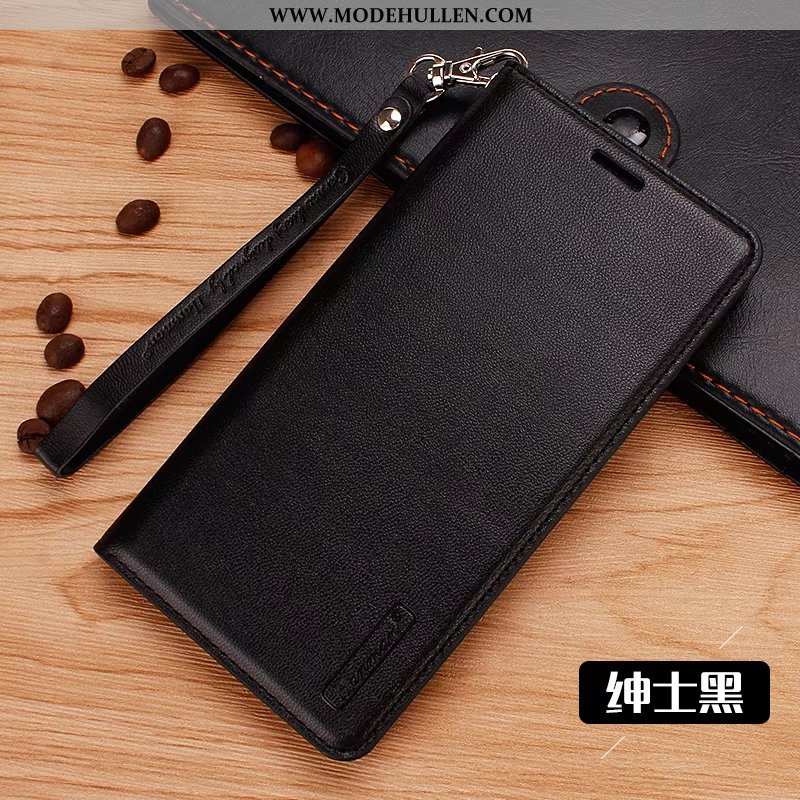 Hülle Lg Q7 Weiche Lederhülle Handy Case Folio Schwarz