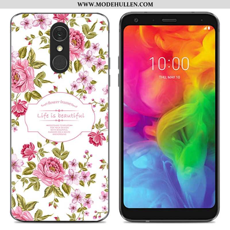Hülle Lg Q7 Weiche Silikon Case Blau Transparent Handy Schutz